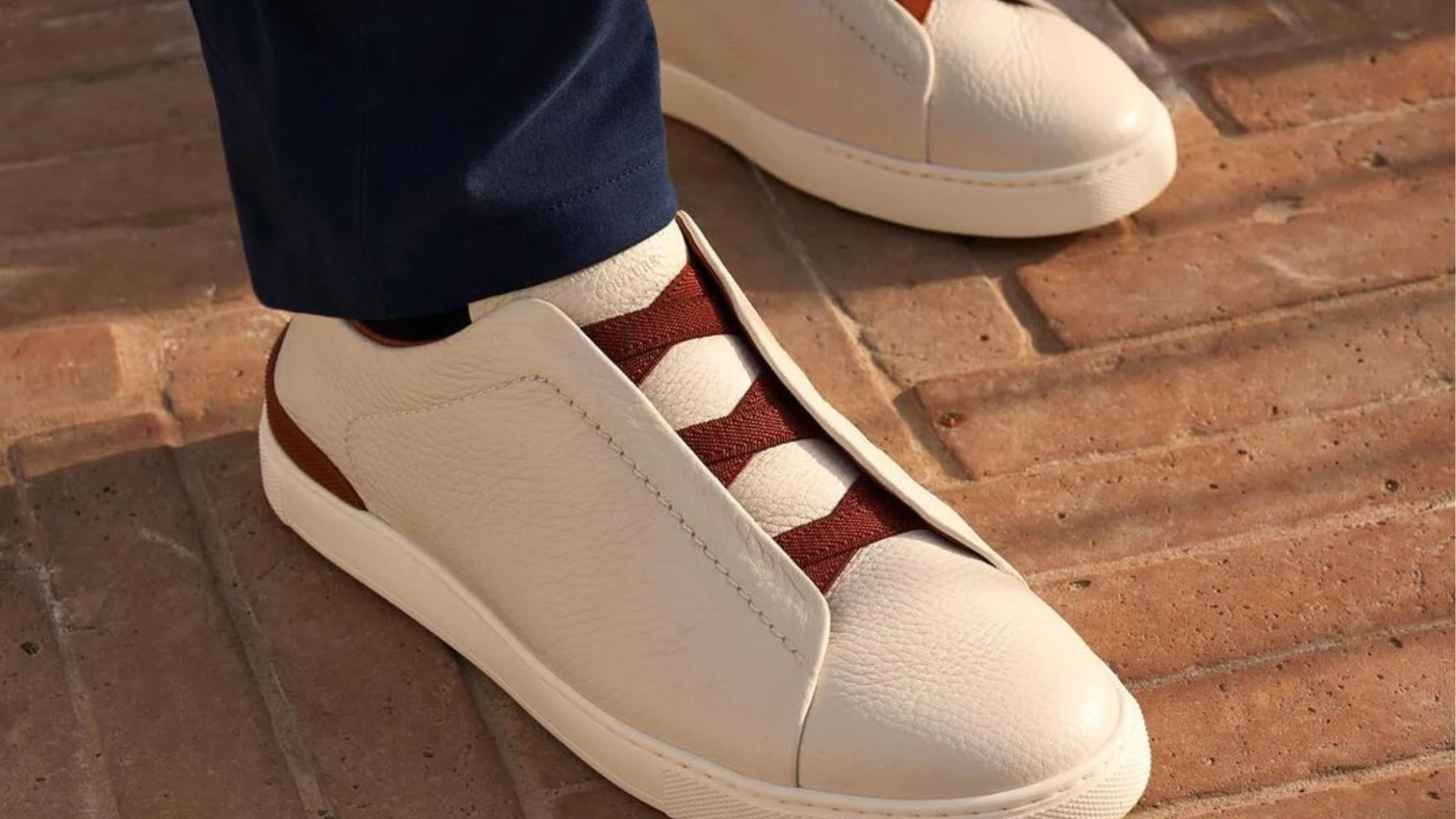 Zegna leather outdoor shoes cared for by Alex's Team
