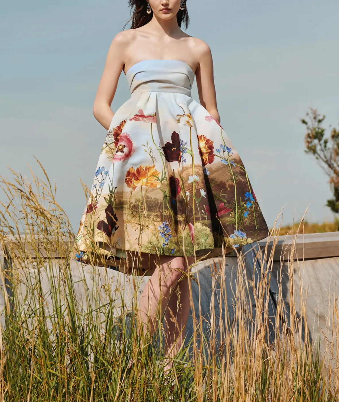 Womens Gown Vert Oscar De La Renta 13 Cropped