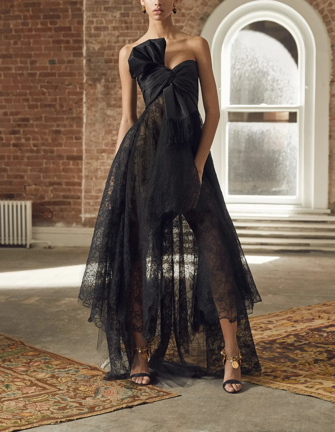 Womens Gown Vert Oscar De La Renta 6 Cropped